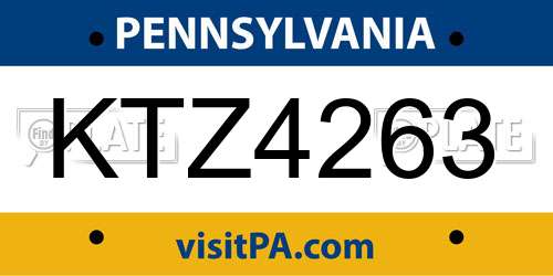 KTZ4263 Pennsylvania License Plate