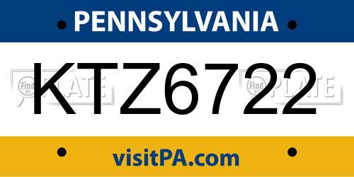 KTZ6722 Pennsylvania License Plate