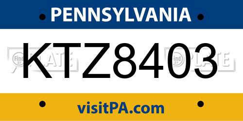 KTZ8403 Pennsylvania License Plate