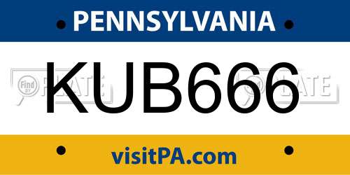 KUB666 Pennsylvania License Plate