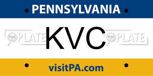 KVC Pennsylvania License Plate
