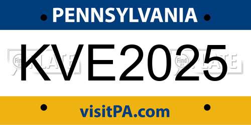 KVE2025 Pennsylvania License Plate