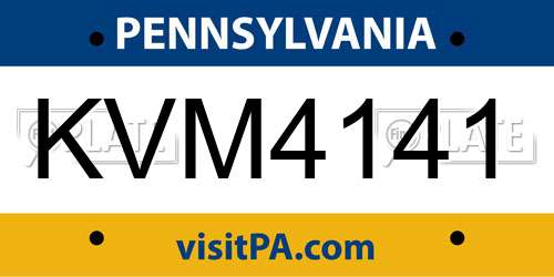 KVM4141 Pennsylvania License Plate