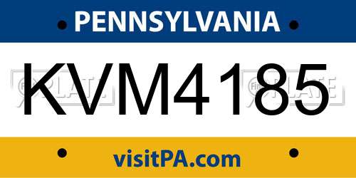 KVM4185 Pennsylvania License Plate