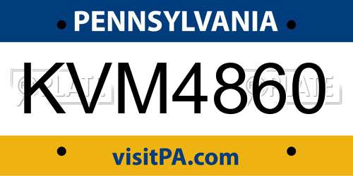 KVM4860 Pennsylvania License Plate