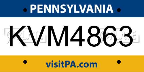 KVM4863 Pennsylvania License Plate