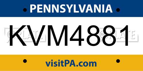 KVM4881 Pennsylvania License Plate