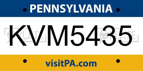 KVM5435 Pennsylvania License Plate