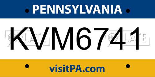KVM6741 Pennsylvania License Plate