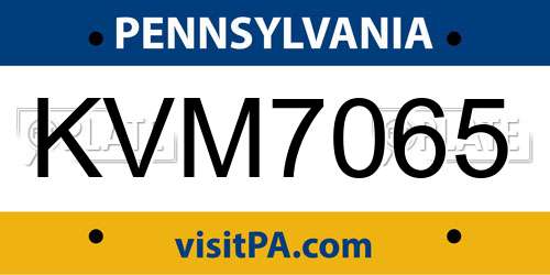 KVM7065 Pennsylvania License Plate