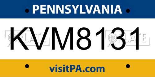 KVM8131 Pennsylvania License Plate