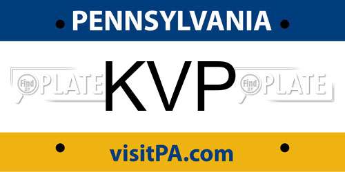 KVP Pennsylvania License Plate