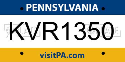 KVR1350 Pennsylvania License Plate