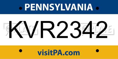 KVR2342 Pennsylvania License Plate
