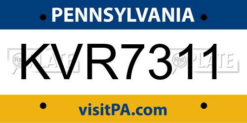 KVR7311 Pennsylvania License Plate