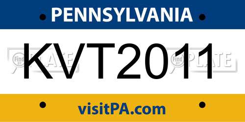 KVT2011 Pennsylvania License Plate