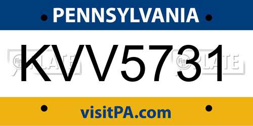 KVV5731 Pennsylvania License Plate