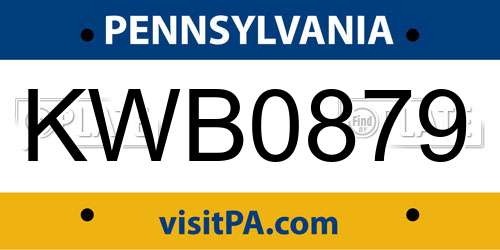 KWB0879 Pennsylvania License Plate