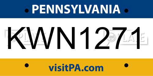 KWN1271 Pennsylvania License Plate
