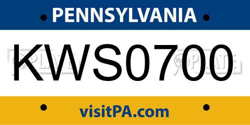 KWS0700 Pennsylvania License Plate