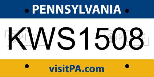 KWS1508 Pennsylvania License Plate