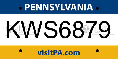 KWS6879 Pennsylvania License Plate