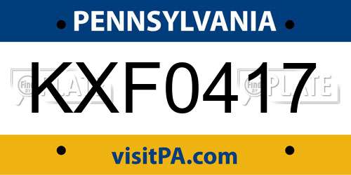 KXF0417 Pennsylvania License Plate