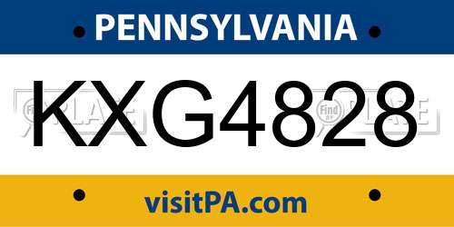 KXG4828 Pennsylvania License Plate