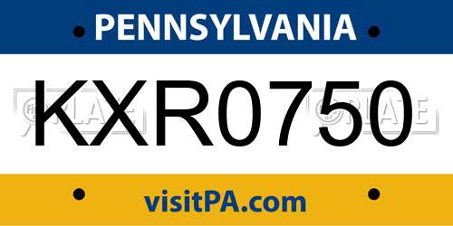 KXR0750 Pennsylvania License Plate