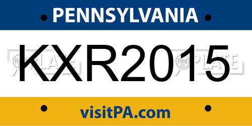 KXR2015 Pennsylvania License Plate