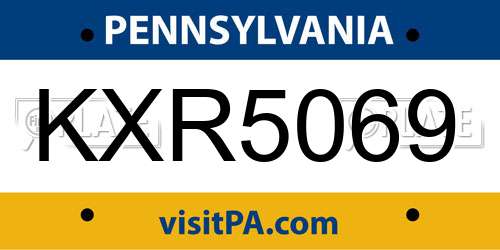 KXR5069 Pennsylvania License Plate