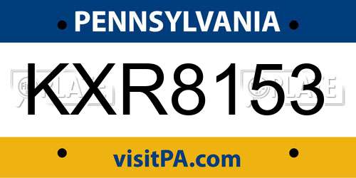 KXR8153 Pennsylvania License Plate