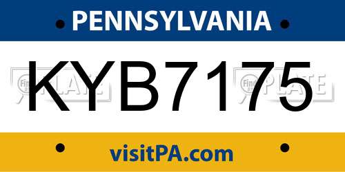 KYB7175 Pennsylvania License Plate