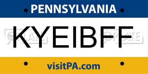 KYEIBFF Pennsylvania License Plate