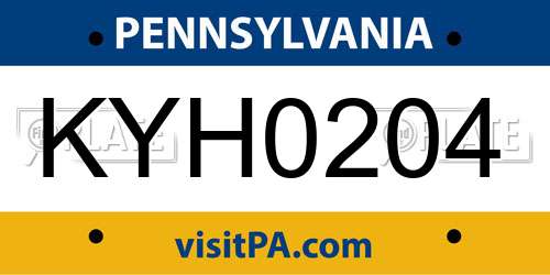 KYH0204 Pennsylvania License Plate