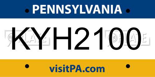 KYH2100 Pennsylvania License Plate