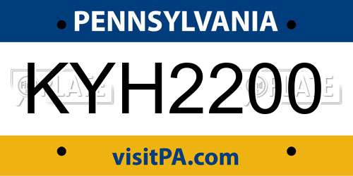 KYH2200 Pennsylvania License Plate