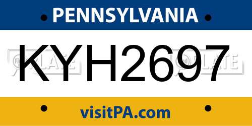 KYH2697 Pennsylvania License Plate