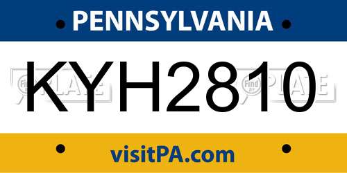 KYH2810 Pennsylvania License Plate