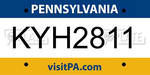 KYH2811 Pennsylvania License Plate