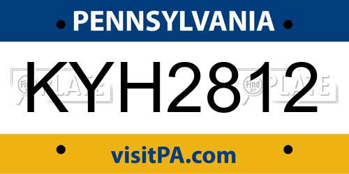 KYH2812 Pennsylvania License Plate