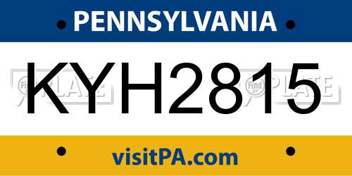 KYH2815 Pennsylvania License Plate