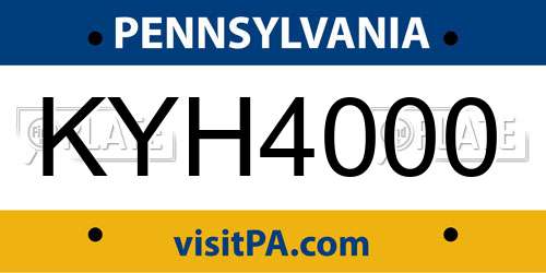KYH4000 Pennsylvania License Plate