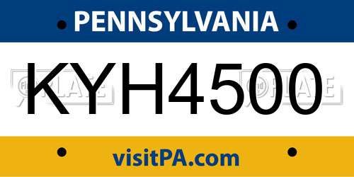 KYH4500 Pennsylvania License Plate