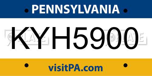 KYH5900 Pennsylvania License Plate