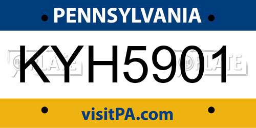 KYH5901 Pennsylvania License Plate