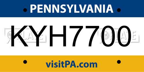 KYH7700 Pennsylvania License Plate