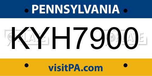 KYH7900 Pennsylvania License Plate