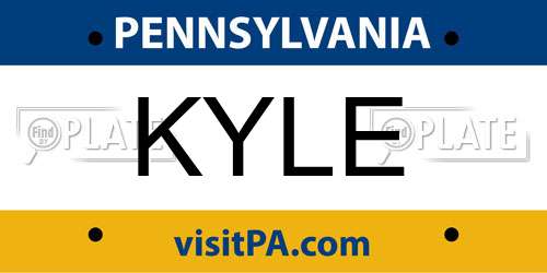 KYLE Pennsylvania License Plate