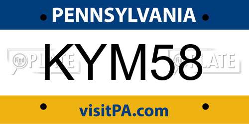 KYM58 Pennsylvania License Plate